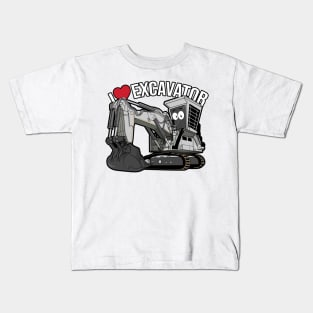 I LOVE EXCAVATOR KAWAII Kids T-Shirt